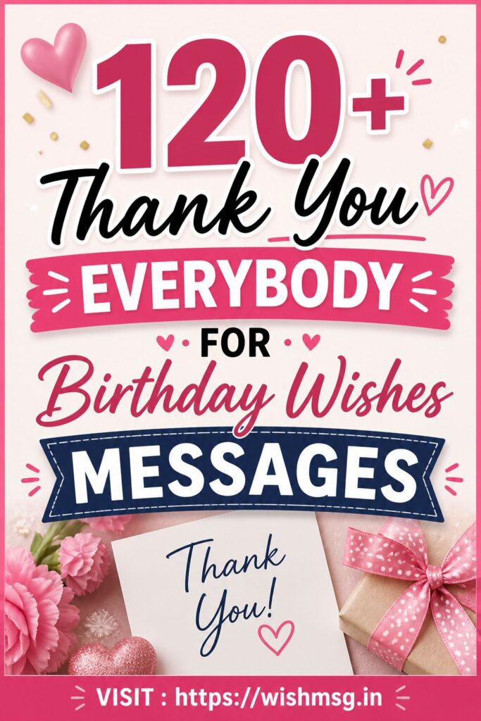 Thank You Everybody for Birthday Wishes Messages
