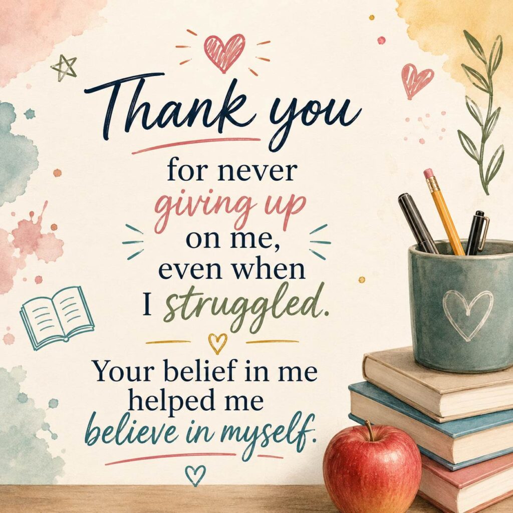 Thank You Message for Tuition Teacher from Parents